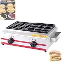 Commercial Gas Heating Burger Machine,Griddle Egg Burger Machine,9/18/34 kong,Individual Knob Control,With Side Seasoned Plate,Fry Eggs Or Fish Balls 34