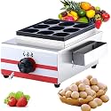 Commercial Gas Heating Burger Machine,Griddle Egg Burger Machine,9/18/34 kong,Individual Knob Control,With Side Seasoned Plate,Fry Eggs Or Fish Balls 9