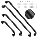 Commercial Grab Bar Bundle 16"24"36"40", Black Shower Grab Bar Set
