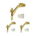 Commercial Grade Handrail Brackets Wall Mounted, Heavy Duty Brass Plated Stair Railing Support Brackets for Wood Handrails, 3 Pack | HOWTOOL