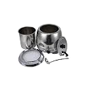 Commercial Grade Silver Stainless Steel Soup Warmer with Temperature Control, 10.5Qts Capacity, Includes Stainless Steel Insert Pot and Spoon for Restaurants, Catering, and Family Gatherings