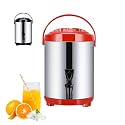 Commercial Hot Water Dispenser, 6-12L Insulated Stainless Steel Water Urn with Faucet, Portable Heat Retention Barrel for Coffee, Tea, Milk Tea, Office, Cafe, Events