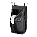 Commercial Housekeeping Cart with High-Capacity 34-Gallon Rolling Utility Bag, PVC Trash Service Bin for Janitor Supplies, Office Maintenance, and Garbage Tool Work - Brown