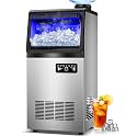 Commercial Ice Maker Machine, 110LBS/24H with 35=0LBS Storage Bin, 15" Wide Built-in Undercounter/Freestanding Ice Maker Machine for Home Bar Outdoor, 40PCS Ice Cubes Ice Machine, Self Cleaning