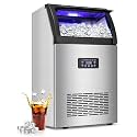 Commercial Ice Maker Machine 150LBS/24H with 50LBS Storage Bin, Stainless Steel Undercounter/Freestanding Ice Maker Machine for Home Bar Outdoor, 55PCS Ice Cubes Ice Machine, Self Cleaning