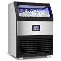 Commercial Ice Maker Machine – 250 Lbs/24H, 75 Lbs Storage Bin, 80 Ice Cubes in 8 Minutes – Freestanding Ice Machine with Water Filter and Scoop for Restaurant, Bar, Home, and Office