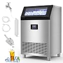 350 lbs High-Output Commercial Ice Maker Undercounter Built-in Self-Clean