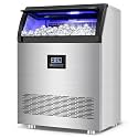 Commercial Ice Maker Machine 360LBS/24H with 80LBS Storage Bin, 126PCS Ice Cubes Ice Machine Stainless Steel Undercounter/Freestanding Ice Maker for Home Bar Outdoor, Self Cleaning