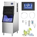 Commercial Ice Maker Machine, 400lbs/24h with 330lbs Storage Bin