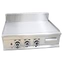 Commercial LPG Gas Grill Griddle 35.6x21.7in Countertop Stainless Steel Flat Top Cooking Grill for BBQ, Camping, Teppanyaki,122℉-572℉ Camp Hot Plate 2800Pa