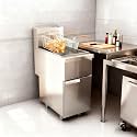 Commercial Natural Gas Deep Fryer, 120,000 BTU Stainless Steel Gas Floor Fryer with 2 Baskets, 50 LBS Capacity, 200°F-400°F, 4 Heating Tubes (Silver)