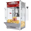 Commercial Popcorn Machine With 22 OZ - Countertop Popcorn Maker with Stainless Steel Kettle, Theater Style Popper with 3-Switch Control, for Home, Theater, Parties, Office, School, Business, Red