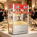 40oz Countertop Commercial Popcorn Machine, Red Theater Style
