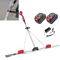 Commercial Power Concrete Screed Vibrating Tool Cordless Cement Leveler-Electric Concrete Screed Finishing Vibratory Kit with Stainless Steel Board and Lithium Battery for Driveways&amp;Floors 1.5M
