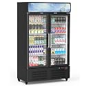 Commercial Refrigerators, 25.3 Cu.Ft Glass Door Display Refrigerator with LED Light, 4 Adjustable Shelves Beverage, Commercial Merchandiser Refrigerator for Cafe Restaurant Store Bar, Black
