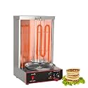 Commercial Shawarma Grill - 3000W Electric Doner Kebab Rotisserie with 2 Burners &amp; Temperature Control, 360° Rotating Broiler, Stainless Steel for Restaurant &amp; Kitchen Use