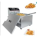 Commercial Stainless Steel Electric Deep Fryer, 6l Single Cylinder Fryer with Basket, Oil Pot & Burner Guard, Efficient Constant Temperature Frying for Restaurants & Fast Food Shops