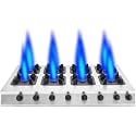 Commercial Stainless Steel Pot Stove, 3/4/6/8 Gas Range, Energy Saving Liquefied Gas/Natural Gas Stove (Natural Gas 6 heads) (Liquefied Gas 8 heads)