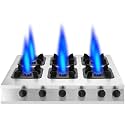 Commercial Stainless Steel Pot Stove, 3/4/6/8 Gas Range, Energy Saving Liquefied Gas/Natural Gas Stove (Natural Gas 6 heads)