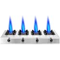 Commercial Stainless Steel Pot Stove, 3/4/6/8 Gas Range, Energy Saving Liquefied Gas/Natural Gas Stove (Natural Gas 6 heads) (Natural Gas 4 heads (A))