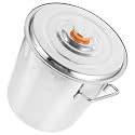 Commercial Stainless Steel Seafood Cooking Pot with Lid, 15-quart
