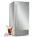 Commercial Under Counter Ice Maker Machine - 120 LBS/Day, Built in Installation, Auto-Clean,Reversible Door, Built 25LBS Ice Storage, Stainless Steel Ice Machine for Home &amp; Business Outdoor Use