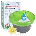 Commode Liners for Bedside Commode with Super Absorbent Pad 50 Pack Disposable Bags Universal Fit All Standard Toilet Chair Bucket
