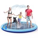 COMMOUDS Splash Pad for Kids and Dogs, Thickened Kiddie Sprinkler Pool