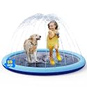 COMMOUDS Splash Pad for Kids and Dogs, Thickened Kiddie Sprinkler Pool