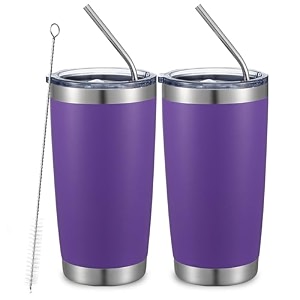 comooo 20oz double wall vacuum insulated travel mug stainless steel tumbler with lid durable powder coated insulated coffee cup for cold amp hot drinks