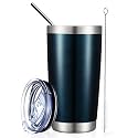 COMOOO 20oz Tumbler Bulk Double Wall Vacuum Insulated Travel Mug, Stainless Steel Tumbler with Lid and Straw Durable Powder Coated Insulated Coffee Cup for Cold &amp; Hot Drinks (Army Green, 4 Pack