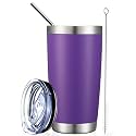 COMOOO 20oz Double Wall Vacuum Insulated Travel Mug, Stainless Steel Tumbler with Lid, Durable Powder Coated Insulated Coffee Cup for Cold &amp; Hot Drinks