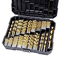 COMOWARE 230 Pcs Titanium Coated Drill Bit Set for Wood, Metal, Plastic & Aluminum Alloy - 3/64" to 1/2" with Storage Case