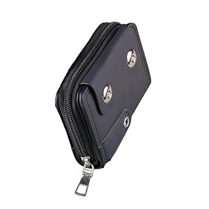Compact Accordion Card Holder Wallet with Zipper