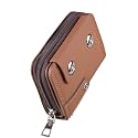 Compact Accordion Card Holder Wallet with Zipper