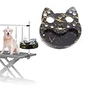 Pet Grooming Organizer for Scissors Brushes and Tools Holder - Portable Rotatable Dog Grooming Table and Arm Stand Tools(Black Gold Cat Head)