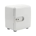 Compact Cabinet with Combination Lock Space-Saving Desktop Organizer with Lock Modern Lockable Storage Box Long-Lasting for Professionals, Students, Desk, Home Office, Shelf, White