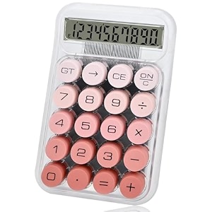 compact desk calculator with soft-touch keys  10-digit clear screen battery operated study amp office calculator rose pink