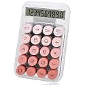 Compact Desk Calculator with Soft-Touch Keys | 10-Digit Clear Screen, Battery Operated Study &amp; Office Calculator (Rose Pink)