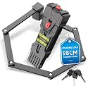 Compact Folding Bike Lock, Heavy Duty Anti Theft Bicycle Lock with 3 Keys and Mount, Lightweight for Road Bikes, Mountain Bikes, E-Bikes, Motorcycles, Scooters - 95cm (37 in)