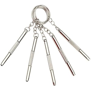 compact pocket mini diy screwdriver kit with keychain for eyeglass sunglass watch jewellery electronics toy repair kit kidsadults silver pro pack 4 unit