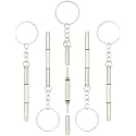 Compact Pocket Mini Diy Screwdriver Kit With Keychain For Eyeglass, Sunglass, Watch, Jewellery, Electronics, Toy Repair Kit Kids/Adults (Silver) (Pro Pack 4 Unit)