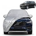 Compass 100% Waterproof Car Cover | Dustproof Sun Protection Cover | Soft Cotton Lining | Triple Stitched | Mirror Pocket | Antenna Pocket | All Weather Body Cover (Silver with Yellow Piping)