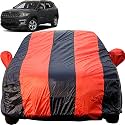 Compass Dustproof Car Cover with Mirror Pockets, Red Blue Stripes, Taffeta Polyster,Triple Stitched, Compatible with Jeep Compass Car Cover (2017 to 2022), Compass Car Accessories