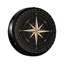 Compass Rose Black Spare Tire Cover Wheel Protectors Dust-Proof Wheel Tire Cover Fit Trailer, Rv, Sand Many Vehicle 17inch