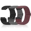 Compatible with 16mm 18mm 19mm 20mm 22mm 24mm Watch Bands Quick Release Replacement Wristband,Adjustable Stretchy Nylon Solo Loop Straps Fabric Braided Sport Elastic Bands for Men Women