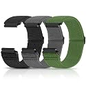 Compatible with 16mm 18mm 19mm 20mm 22mm 24mm Watch Bands Quick Release Replacement Wristband,Adjustable Stretchy Nylon Solo Loop Straps Fabric Braided Sport Elastic Bands for Men Women
