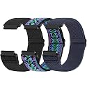 Compatible with 16mm 18mm 19mm 20mm 22mm 24mm Watch Bands Quick Release Replacement Wristband,Adjustable Stretchy Nylon Solo Loop Straps Fabric Braided Sport Elastic Bands for Men Women