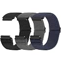 Compatible with 16mm 18mm 19mm 20mm 22mm 24mm Watch Bands Quick Release Replacement Wristband,Adjustable Stretchy Nylon Solo Loop Straps Fabric Braided Sport Elastic Bands for Men Women