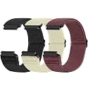 Compatible with 16mm 18mm 19mm 20mm 22mm 24mm Watch Bands Quick Release Replacement Wristband,Adjustable Stretchy Nylon Solo Loop Straps Fabric Braided Sport Elastic Bands for Men Women